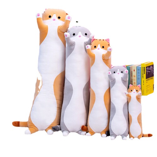 Export Trade Cat Plush Toy Long Strip Cat Pillow Soft Toy Children's Birthday Gift Cross-border Doll Wholesale 