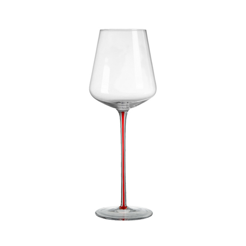 Luz de lujo de alto grado de color tazas de vino tinto de cristal de alta calidad tazas de alto pie comerciales tazas de vino de alto valor