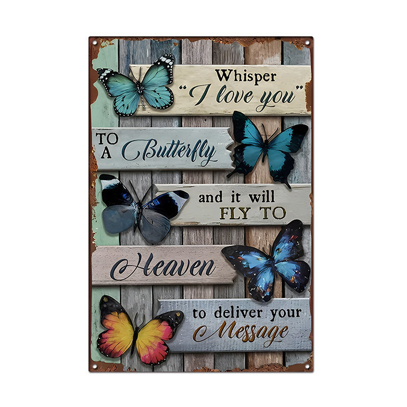 Pintura de hojalata pastoral Flor antigua retro Arte de hierro Pintura colgante pequeña Jardín al aire libre Balcón Decoración de pared Colgante transfronterizo