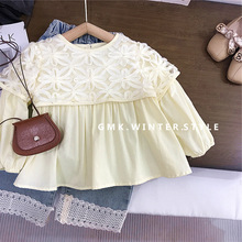 女童衬衫春装2025新款洋气春秋款女宝宝上衣儿童公主长袖衬衣外贸
