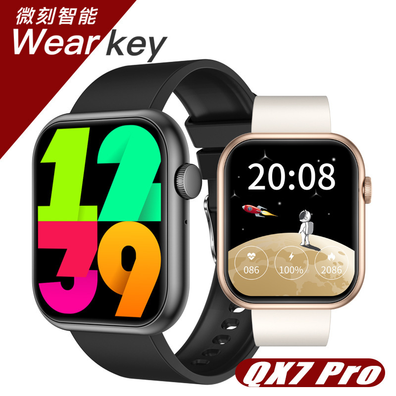 New QX7PRO Smart Watch Bluetooth Call Music Blood Glucose Body Temperature Monitoring Multi-sports Mode Voice Assistant