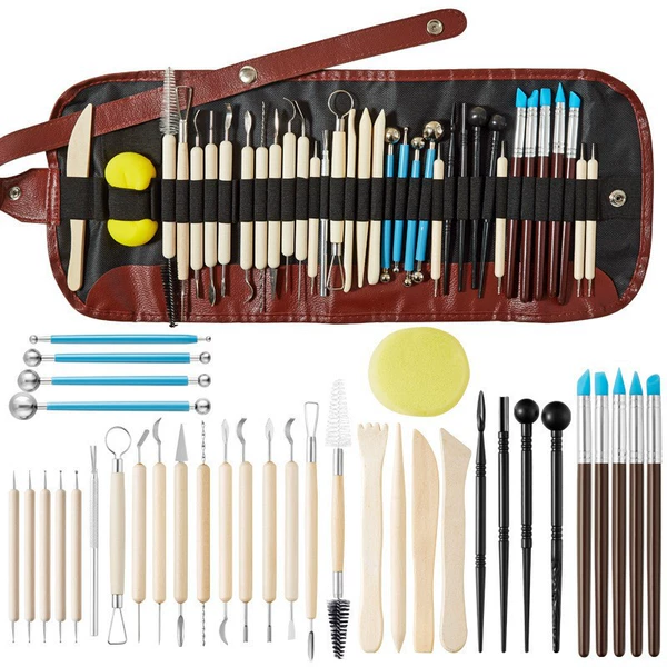 Clay, set, pencil, cloth bag, 36 pieces