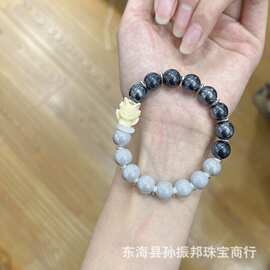 批发九尾狐香灰手串瓷金箔琉璃文玩手链饰品多巴胺新款直播供货