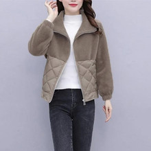 冬季羊羔毛拉链卫衣女装2024新款韩国小香风棉服短款加厚加绒外套