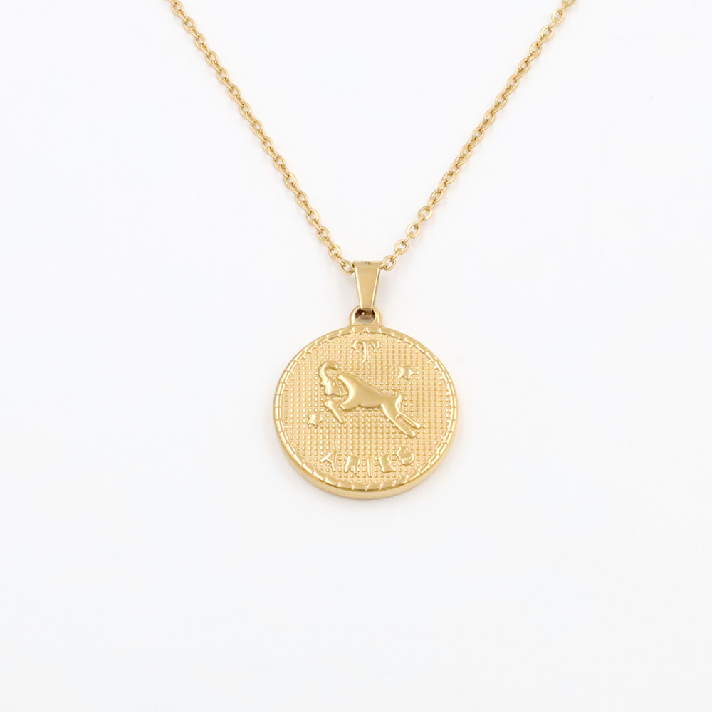 18g Weight Pendant Necklace Classification 1 Piece Quantity Daily Occasion Stainless Steel, Titanium Steel Material Constellation Pattern Unisex Gender Plating Design Streetwear Style Streetwear Constellation Stainless Steel Titanium Steel Pendant Necklace In Bulk 7