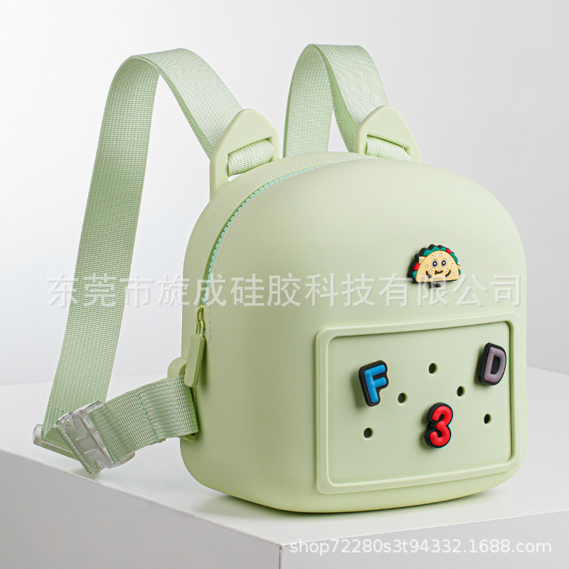 Nuevo al por mayor lindo DIY agujero niños mochila de silicona de gran capacidad mochila de silicona mochila de damas