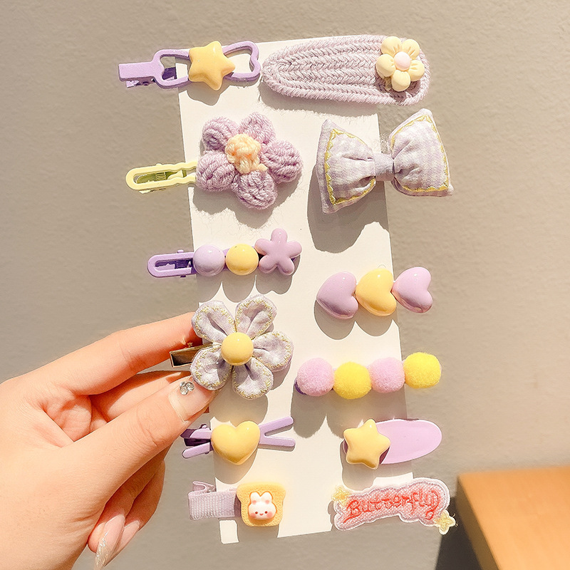 Clip de cabello de dibujos animados para bebés, cabello de bebés poco no lesiones, clip de cabello fetal, clip de tela para niñas, clip de cabello de sudor roto, adornamiento para el cabello