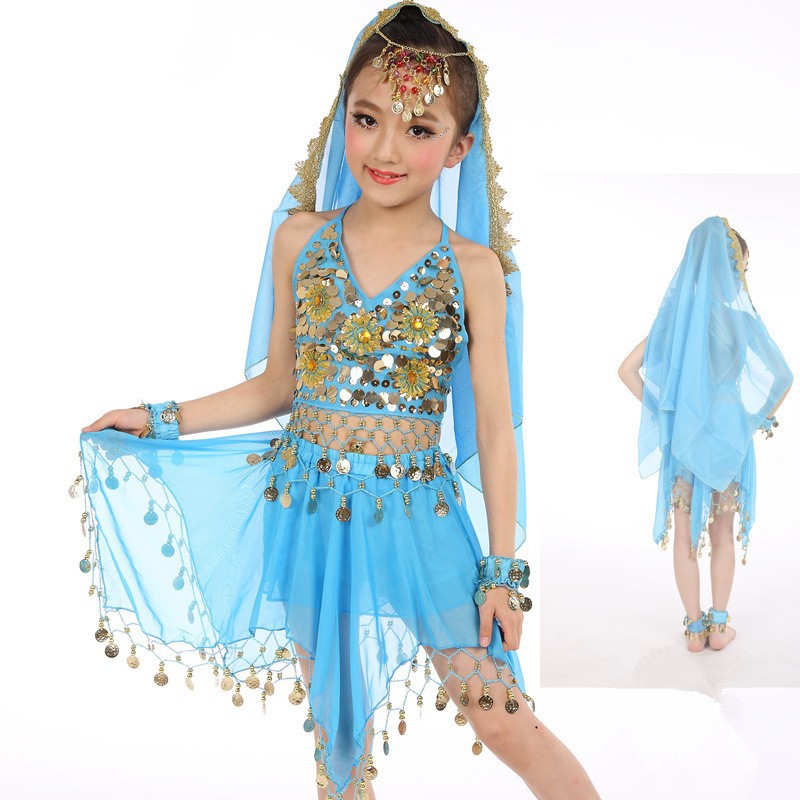 Kindergarten Dance Performance Clothing, Kidsren's Belly Dance Coin Set, Indian Dance Performance Clothing, Girls' Skirt
