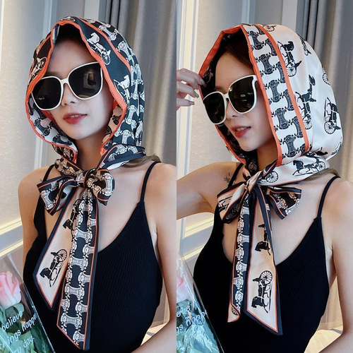 Double-Sided Double-Layer Sun Protection Scarf with Tassels, Fashionable and Versatile, Spring and Summer Compatible Head Scarf with Hood