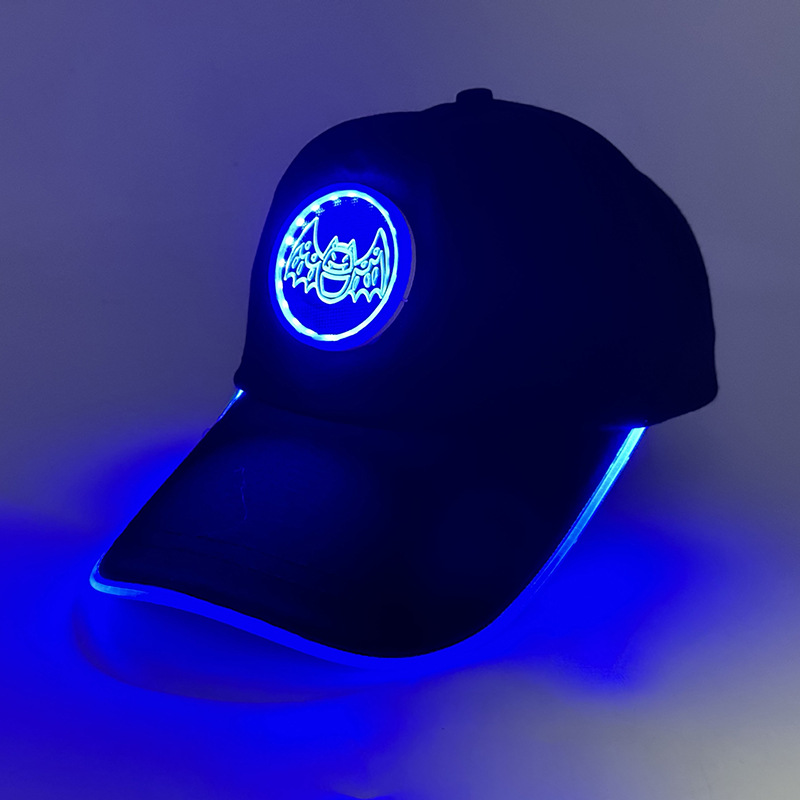 Gorra LED de Amazon, gorra de béisbol luminosa, gorra para exteriores con protección solar, gorra de pico de pato con protección solar, gorra LED de colores cambiantes