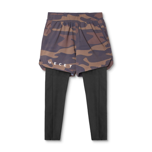  Muscle Men Trendy New Summer Sports Shorts Stretch Breathable Outdoor Training Double Layer Shorts for Men