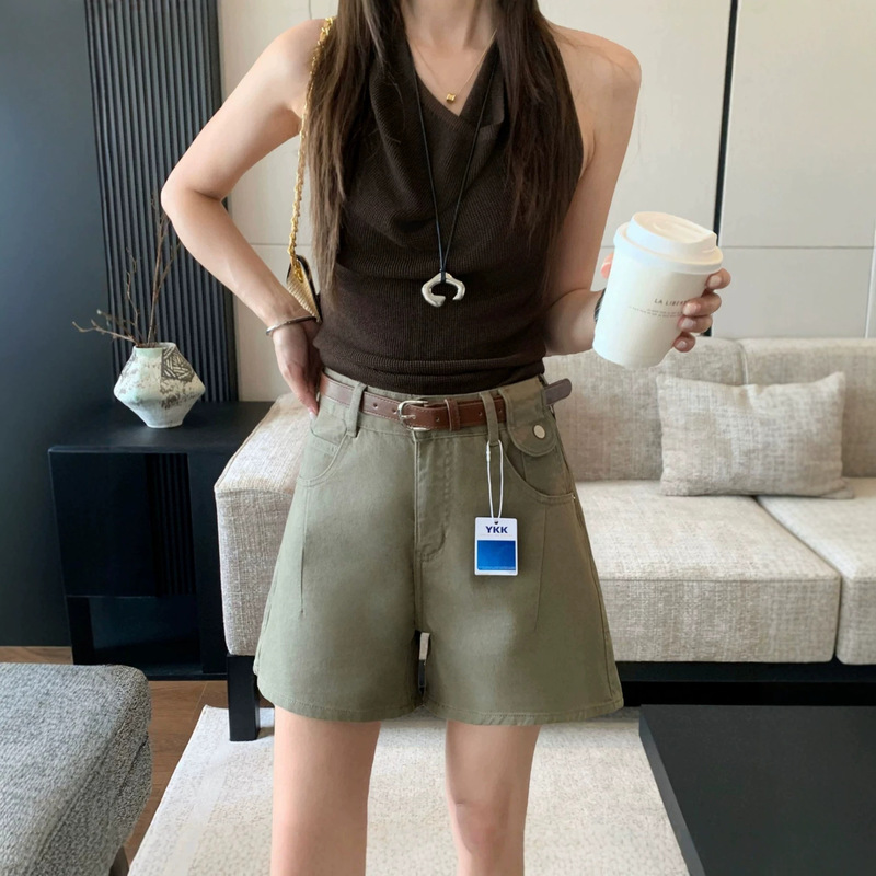Summer New Arrivals: Self-Made High-Quality Denim Shorts for Women, 3D Cut, High-Waisted, Versatile Straight Shorts, Live Streaming Dropshipping