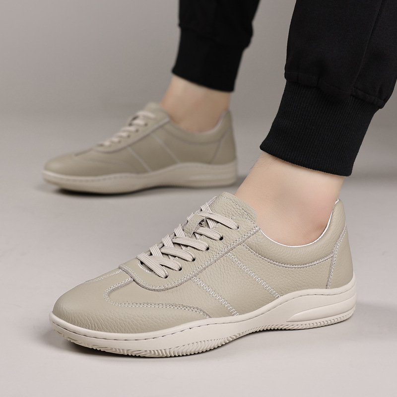 Piel de vaca de primera capa 2025 primavera nuevos zapatos de cuero casuales para hombres cuero para hombres transpirable suela suave zapatos de hombre de superficie suave zapatos