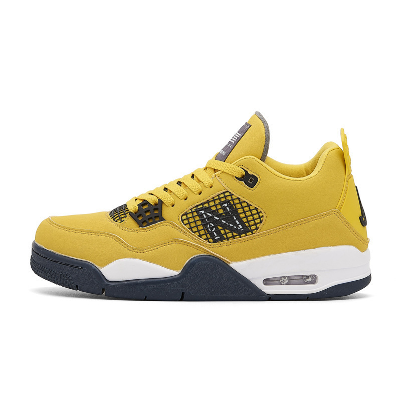 Langxin Bailunwei Aj4 Basketball Shoes for Men and Women, White Cement Electric Mother Sports and Leisure Student High-Top Shoes Putian Langxin Bailunwei Aj4 Basketball Shoes for Men and Women, White Cement Electric Mother Sports and Leisure Student High-Top Shoes Putian