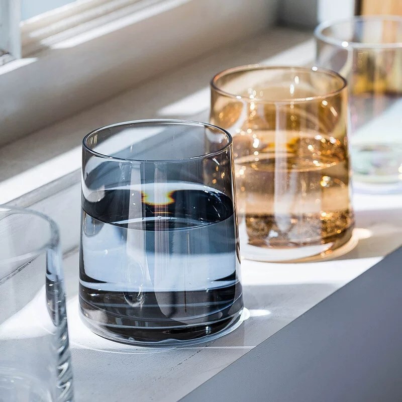 Simple Water Cup, Hotel and B&B Mouthwash Cup, Transparent Glass Cup, High-Looking Crystal Whiskey Cup, Trapezoidal Cup