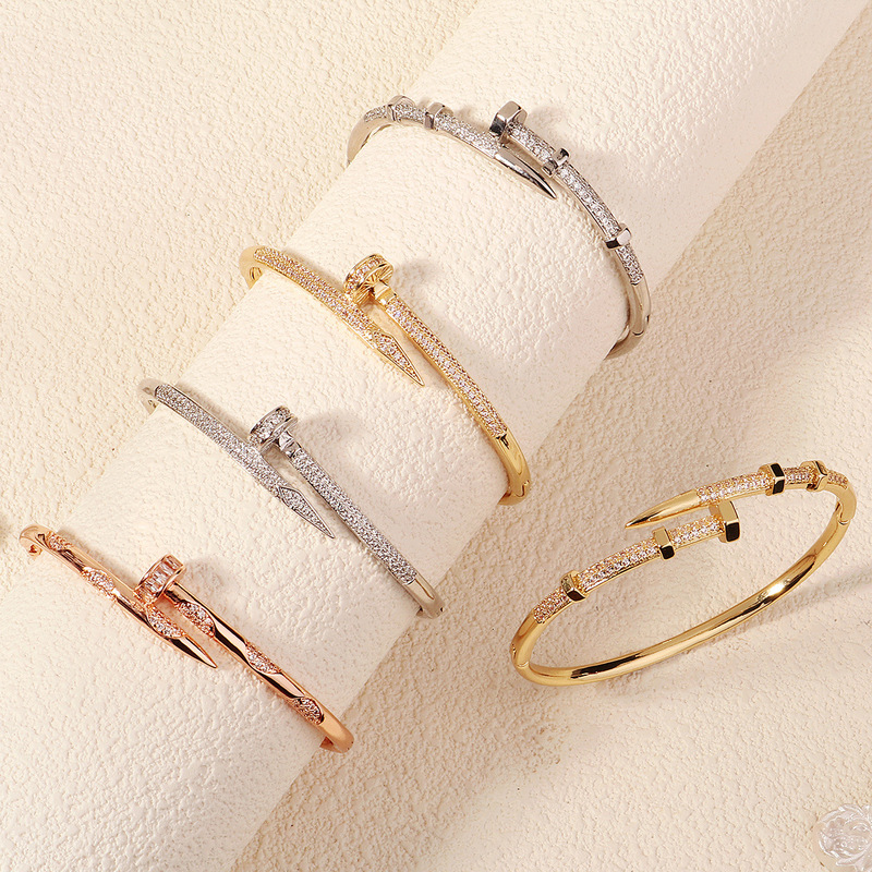 Cross-border Bracelet with Diamond Nail Opening Bracelet Wedding Dinner Party Accessories High-end Sense Niche Light Luxury Zircon Bracelet Cross-border Bracelet with Diamond Nail Opening Bracelet Wedding Dinner Party Accessories High-end Sense Niche Light Luxury Zircon Bracelet