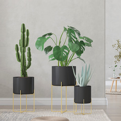 Nordic wrought iron flower stand, luxurious living room, pothos flower pot, indoor floor-standing artificial flower, plant pot stand, metal minimalist