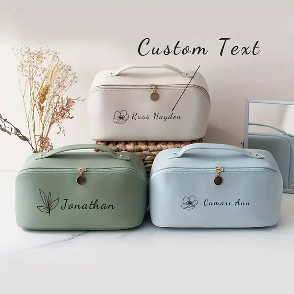 etsy personalized laser customized cosmetic bag large capacity high-end sense portable cosmetic case ladies portable wash and gargle storage