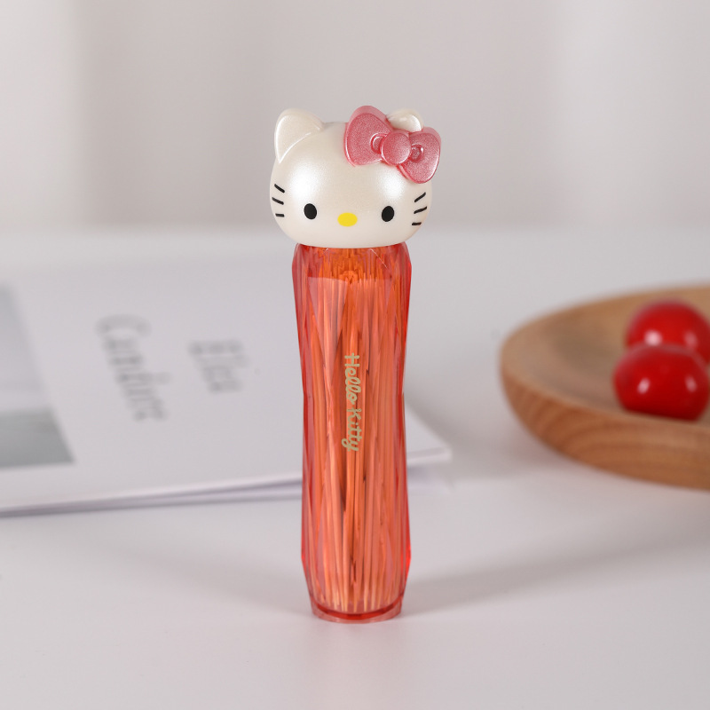 ins简约可爱凯蒂猫少女创意卡通随身牙签棉签筒便携化妆随身精致|undefined