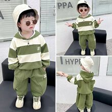 婴儿衣服男童秋装长袖早秋小童宝宝春季帅气套装两件套卫衣儿童男