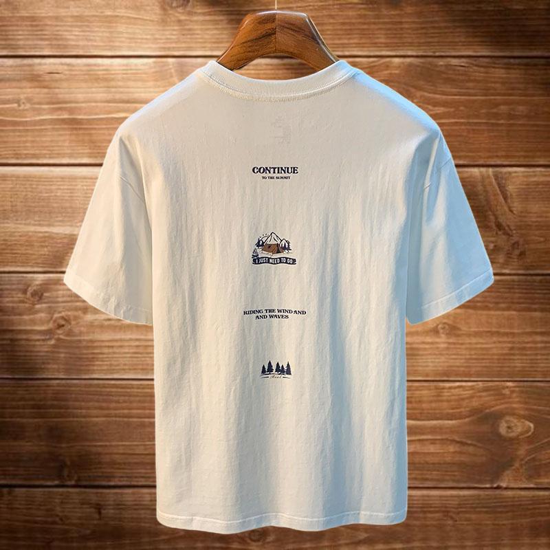 American-Style Cool Heavy Cotton Short-Sleeve T-Shirt, Summer Personalized Print Trendy Brand Ins Men's Round-Neck Base Layer Shirt American-Style Cool Heavy Cotton Short-Sleeve T-Shirt, Summer Personalized Print Trendy Brand Ins Men's Round-Neck Base Layer Shirt