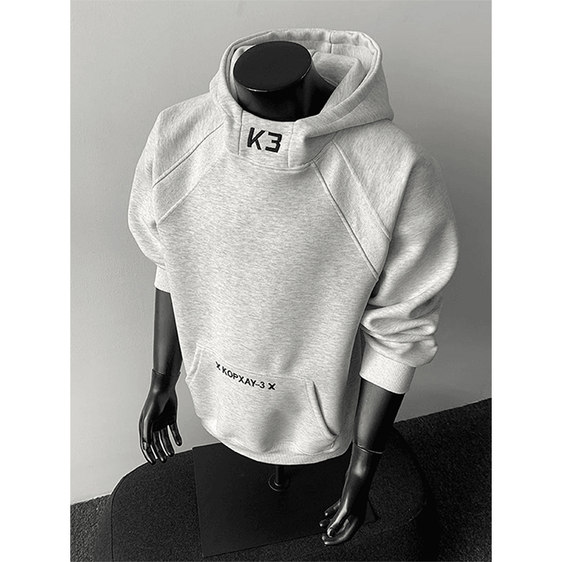 Unisex Heavyweight Hoodie – Oversized Embroidery Streetwear Pullover (Black/Navy/Heather, M-2XL)_viptrois.com