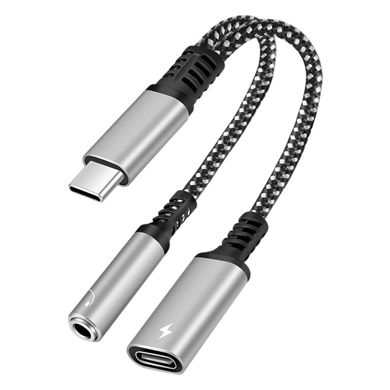 Cable adaptador de auriculares TYPE-C a DC3.5MM un minuto dos Cable de conversión de audio digital de audio recargable llamada