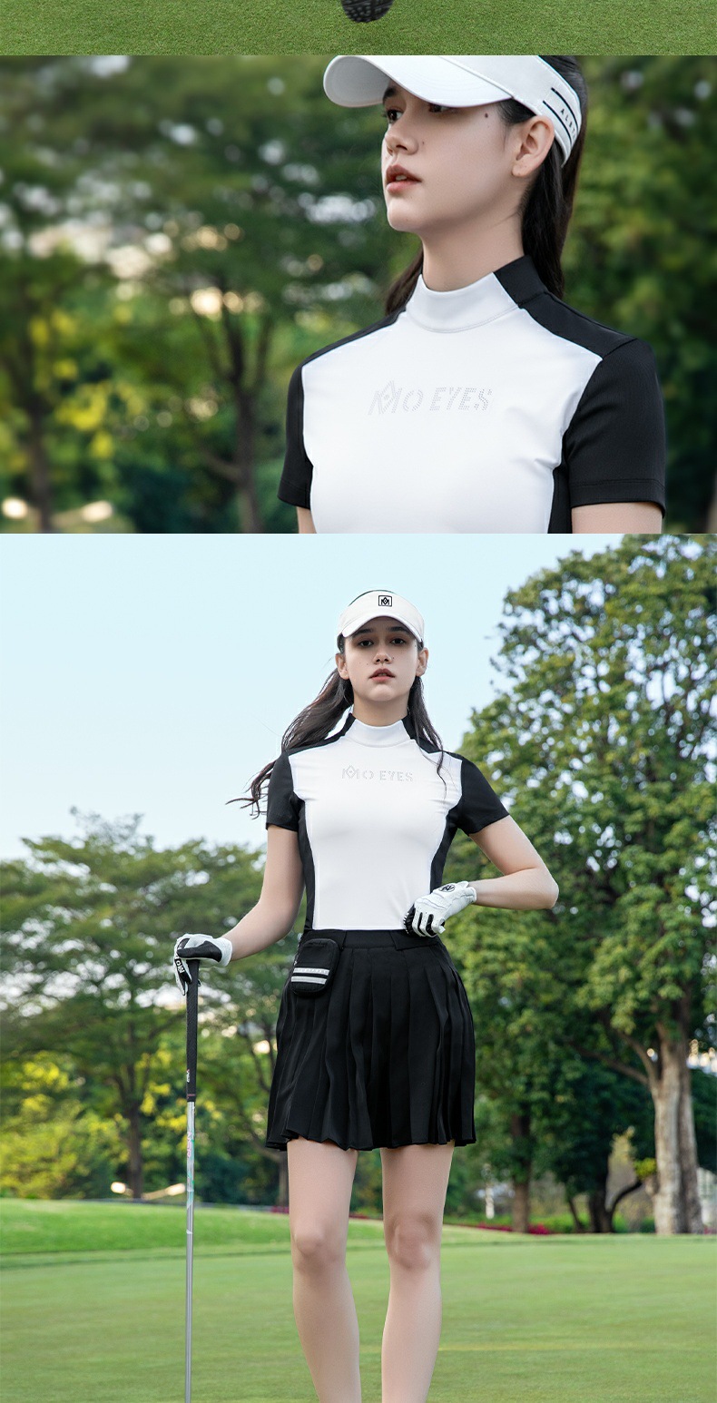 Áo polo nữ ngắn tay golf tennis hút ẩm khô nhanh — Áo đen trắng M25YF038 [hút ẩm và khô nhanh/kết cấu mịn/giảm béo vòng eo], Áo trắng đen M25YF038 [hút ẩm và khô nhanh/kết cấu mịn/giảm béo vòng eo], Áo màu hồng và trắng M25YF038 [hút ẩm và khô nhanh/kết cấu mịn/giảm béo vòng eo] chi tiết 5