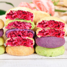 云南特产紫薯抹茶茉莉桂花鲜花饼经典玫瑰抹茶糕点心零食休闲食品