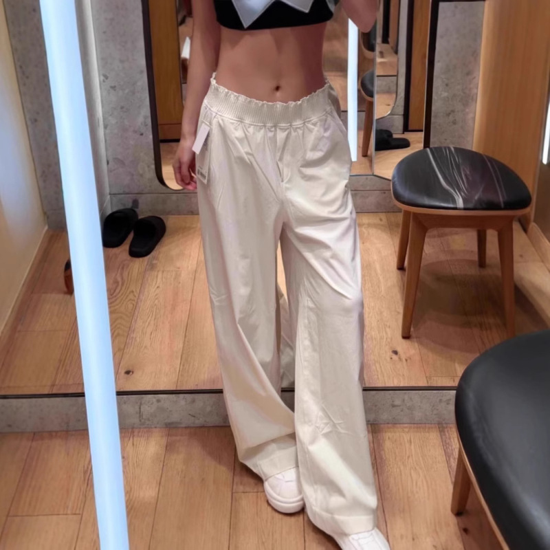2025 Summer New Waist Lace Pleated Slimming Sun Protection Sports Pants Casual Slimming Straight Wide-Leg Quick-Drying Pants 2025 Summer New Waist Lace Pleated Slimming Sun Protection Sports Pants Casual Slimming Straight Wide-Leg Quick-Drying Pants