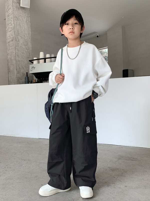 男童休闲长裤春秋儿童宽松裤子男孩2025新款大童工装裤青少年秋装|undefined