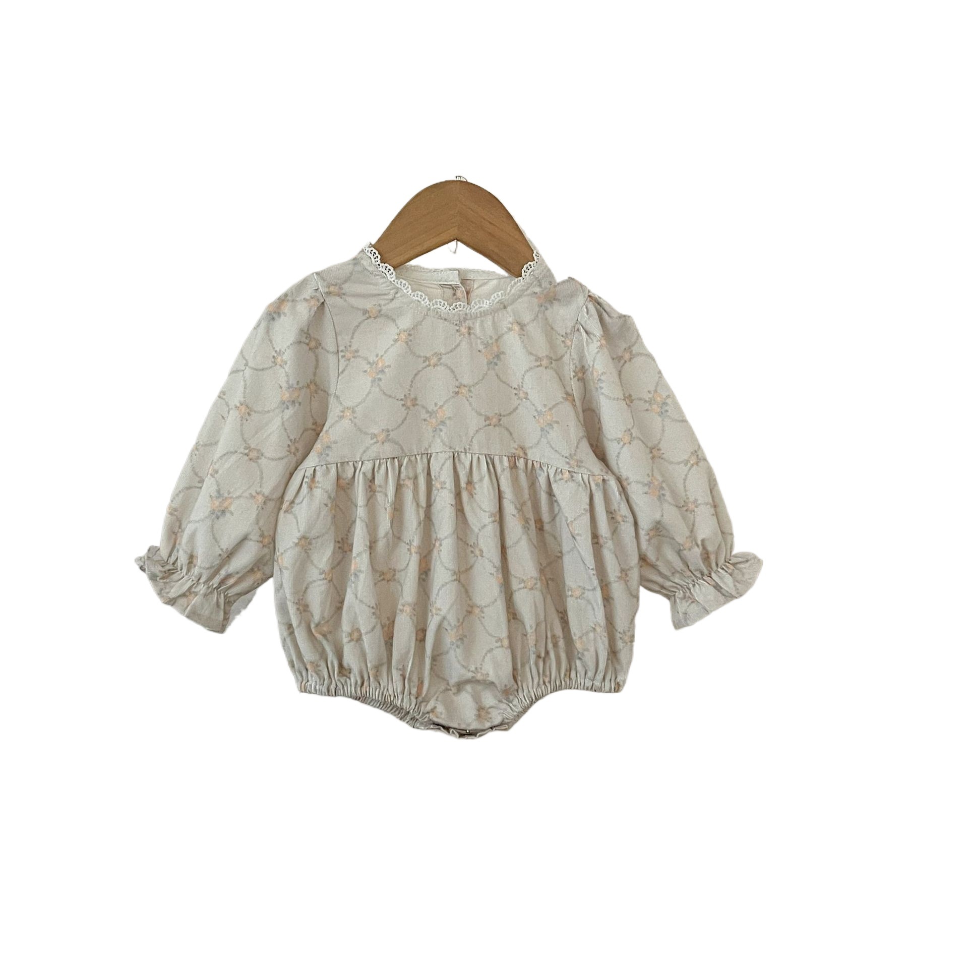 Ins coreano nuevo baby overcoat primavera y otoño algodón de terciopelo impresión encaje overcoat baby overcoat