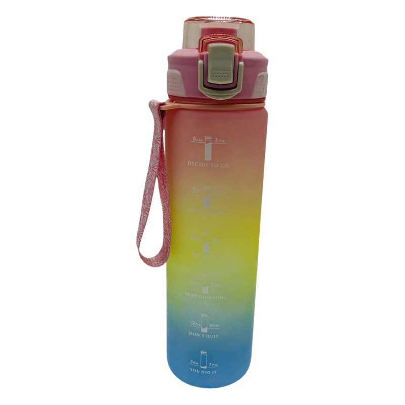 Gradiente esmerilado taza 2310 verano nueva taza de plástico 1000ml rebote deportes hervidor mujer fitness al aire libre