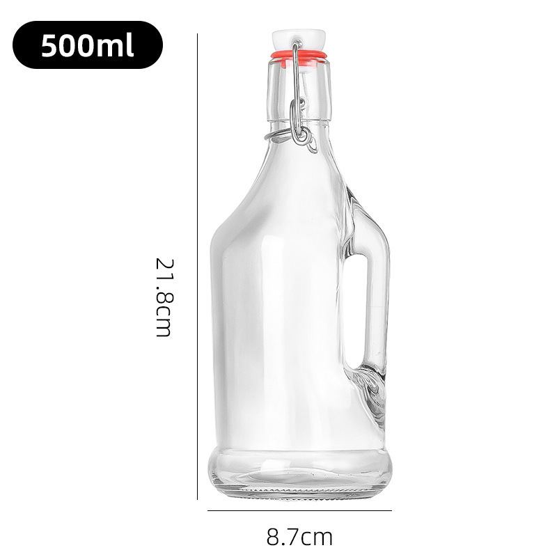 Botella de enzima de vidrio transparente de jugo de frutas botella de bebida de vino de frutas botella de vino de frutas de Amazon botella de vidrio caliente