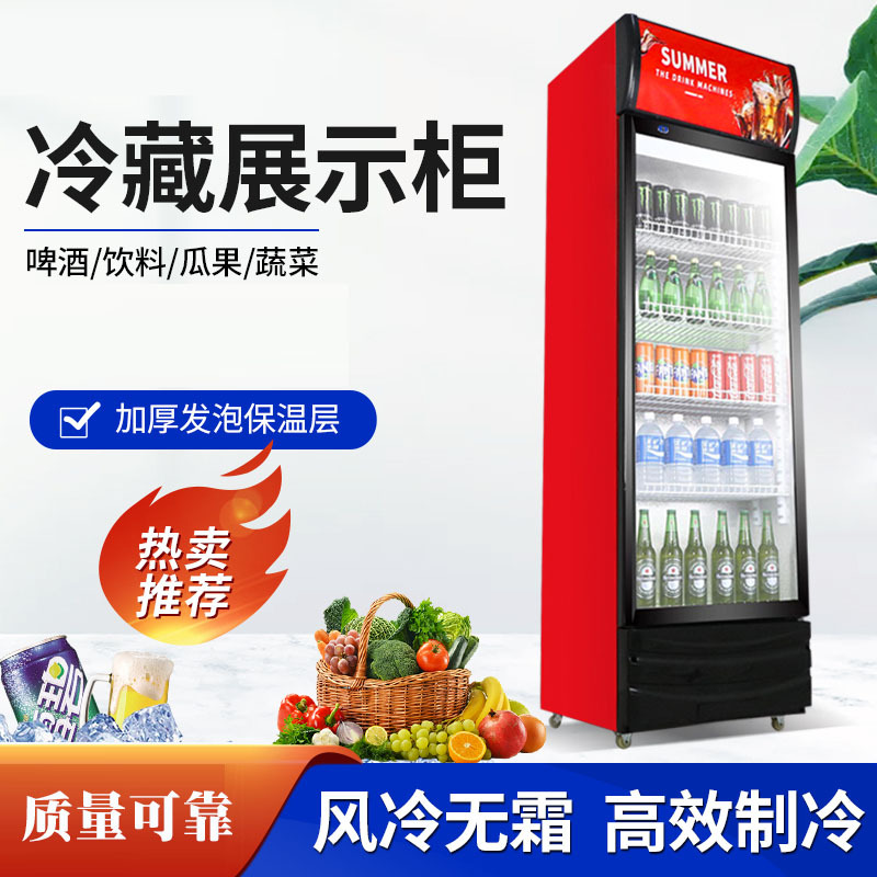 奥华饮料啤酒展示柜商用冷藏保鲜柜蔬菜水果立式冰柜便利店单双门