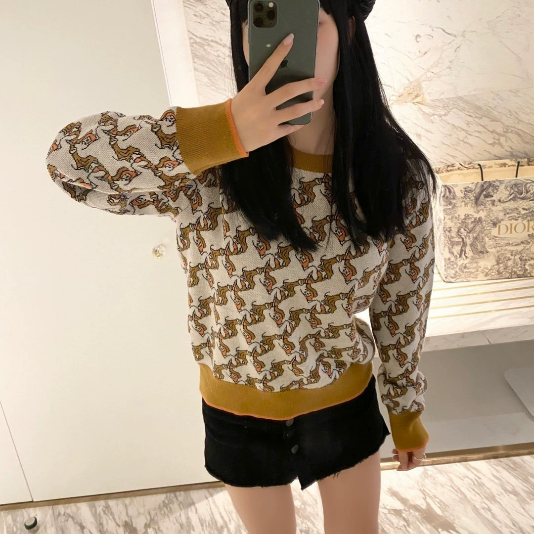 THOM BRASSY не возвращает новый единорог жаккардовый свитер с длинными рукавами женский свободный пуловер свитер