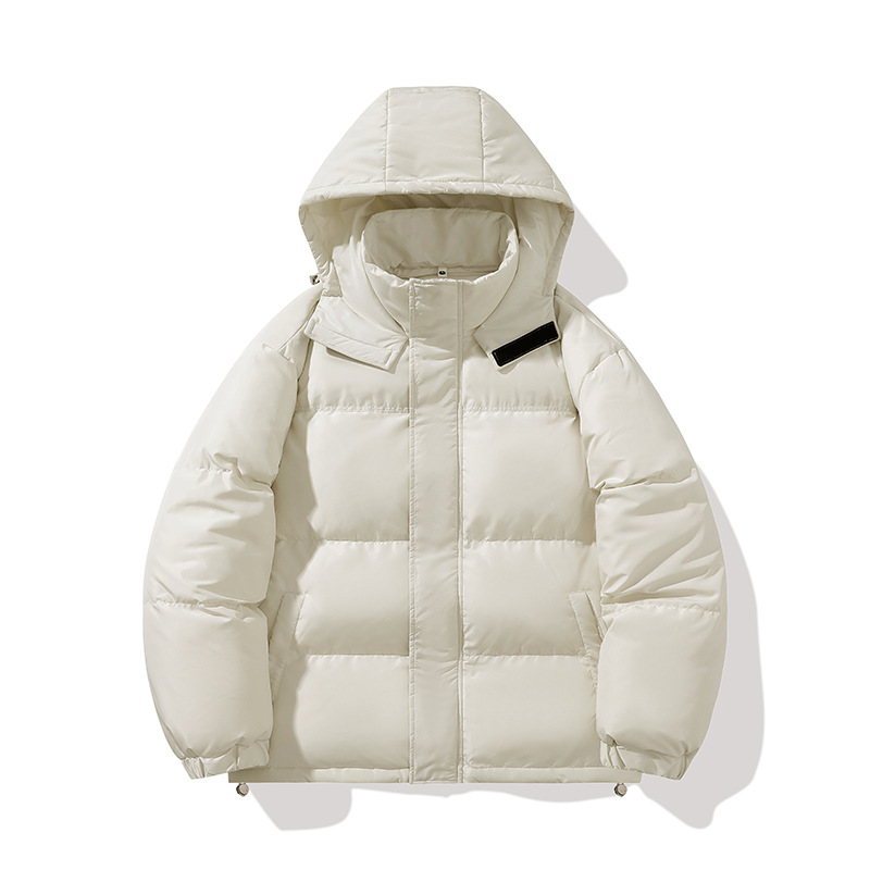 Chaqueta de esquí transfronteriza de alta gama gruesa chaqueta blanca al aire libre chaqueta de plumón corta invierno personalizada para hombres