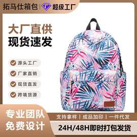 新款帆布双肩包女学生背包户外大容量防水牛津布简约百搭背包
