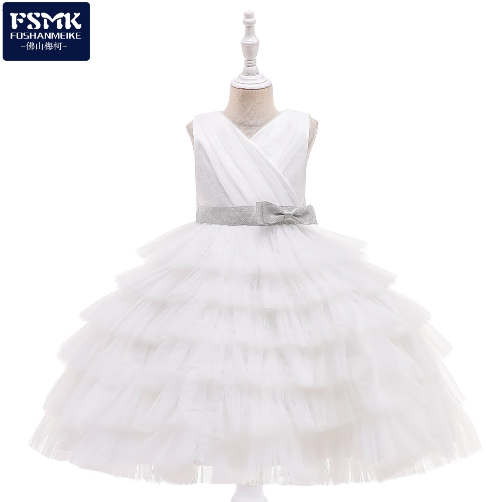 Europa y América AliExpress nuevas niñas vestido de princesa vestido multi-capa de malla pettiskirt flor niña vestido de novia