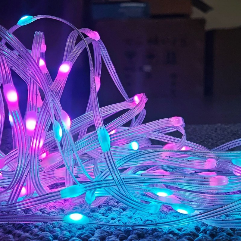 レザーラインライト Bluetooth 低電圧ストリングライトクリスマス音声起動ストリングライト APP 装飾屋外ナイトマーケットの雰囲気|undefined