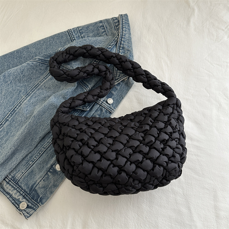 Pleated Dumpling Shoulder Bag For Women Versatile Cloud Handbag_voghion.com
