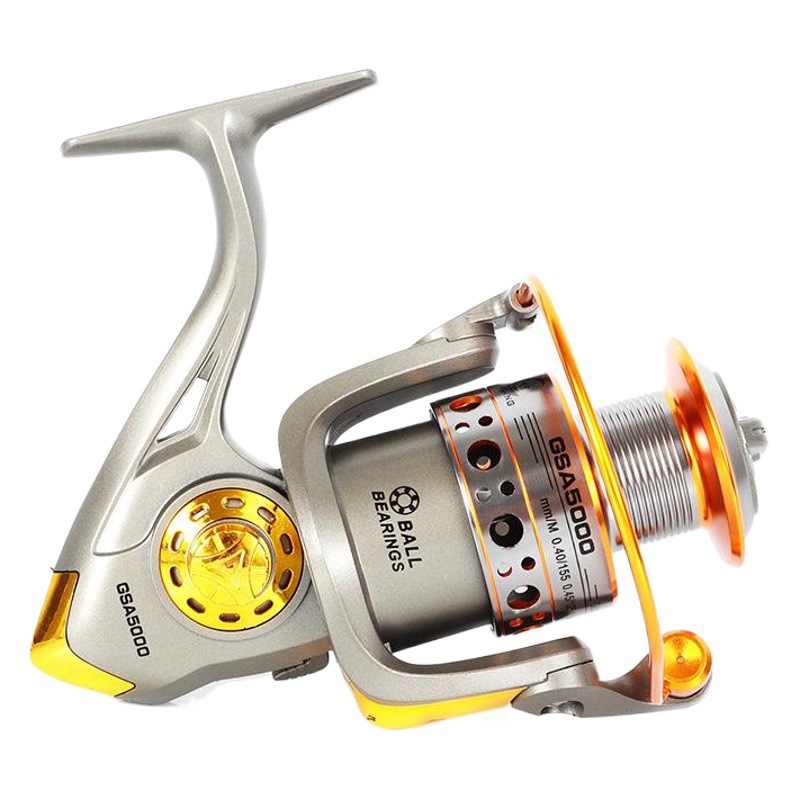 Cabeza de metal rueda de pesca de metal carrete de pesca rueca carretera rueda asiática mar caña de pescar rueda polea