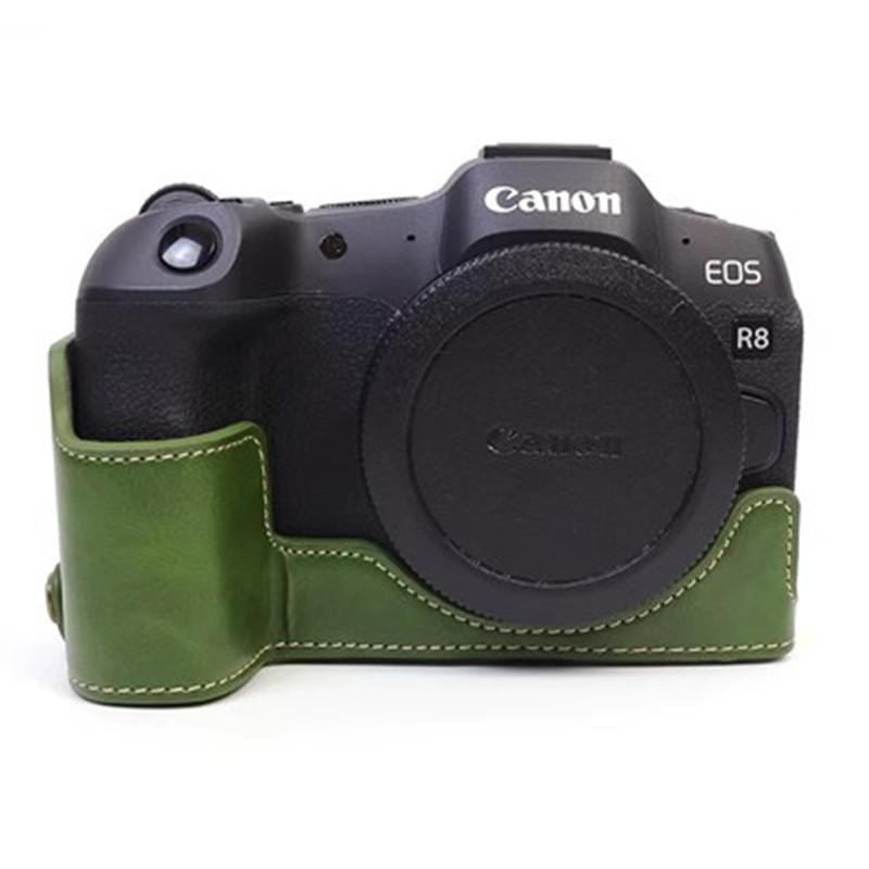 캐논 EOS R8 가죽 커버 베이스 R8 마이크로 단일 카메라 가방 휴대용 보호 커버 레이어 카우보이 반 세트를 위해 적당한