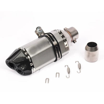 Motorcycle Sports Car Modification Exhaust Exhaust pipe - 2-double-tail-short-small-hexagon-silver