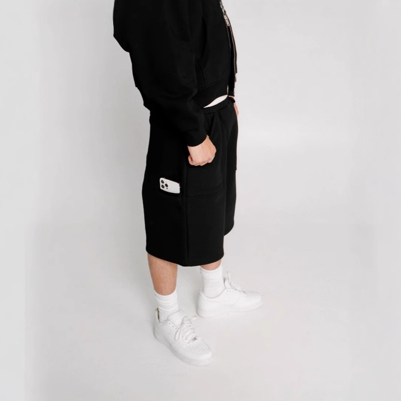 Cross-Border European and American Hip-Hop Shorts Men's Summer Solid Color Loose Large Size Casual Pants Shorts Trousers Men's Batch