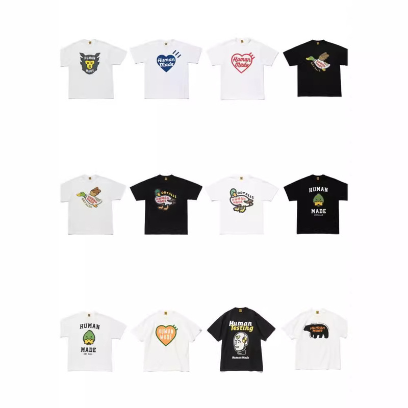 cloTTy Team Japanese STyle Trendy Brand human Mechanical HearT ShorT-sleeved Male and Female Couple ins Tiger Duck T-shirT cloTTy Team Japanese STyle Trendy Brand human Mechanical HearT ShorT-sleeved Male and Female Couple ins Tiger Duck T-shirT