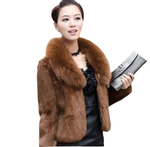 Women's Imitation Fur Autumn And Winter Artificial Mink Hair Imitation Fur Coat Women's Short Fox Fur Collar Rabbit Fur_voghion.com