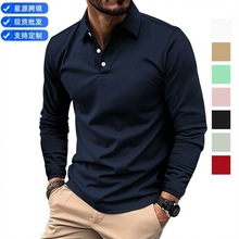 欧美 ins跨境 2026春秋季速卖亚马逊POLO衫男士长袖运动马球衫