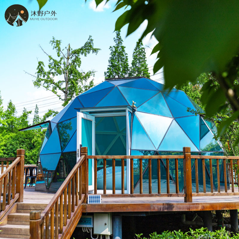 Muye acampar al aire libre de cristal estrellado cielo bola carpa Hotel Gran camping de vidrio esférico tienda de hotel Habitación de cielo estrellado
