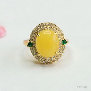Yuyu natural amber ring beeswax ring ring ring female light luxury jewelry factory wholesale HP3120408